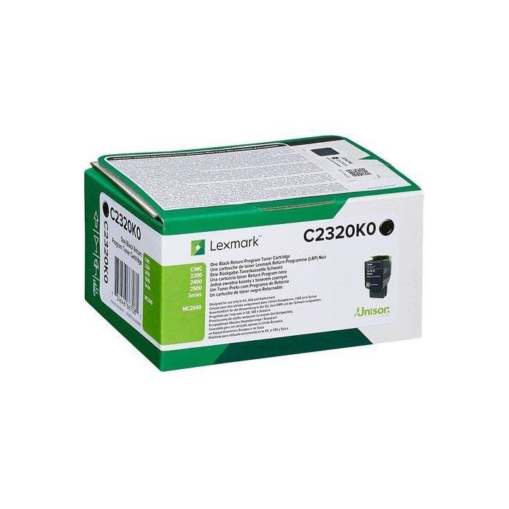 TONER ORYGINALNY LEXMARK C2320K0 CZARNY 1000 STRON