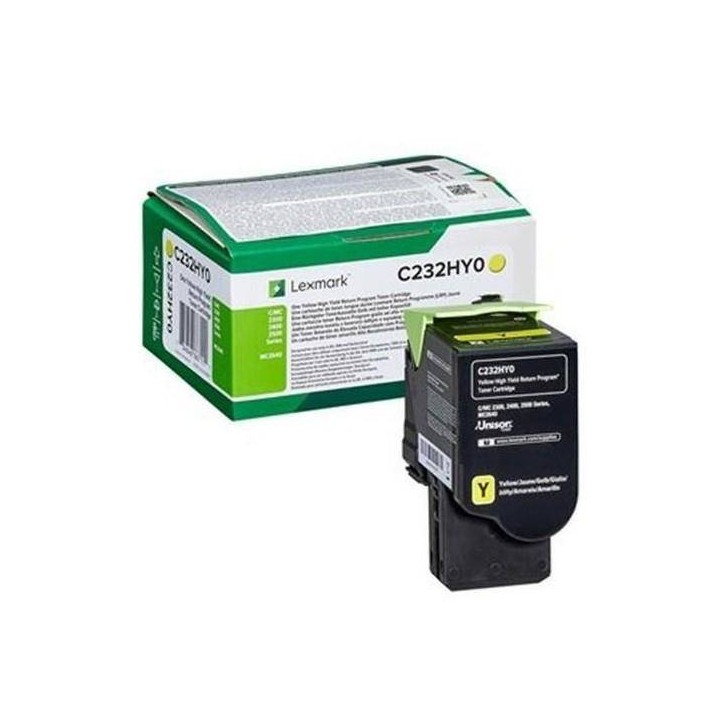 TONER ORYGINALNY LEXMARK C232HY0 YELLOW 2300 STRON