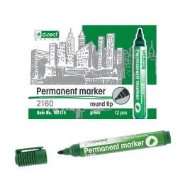 MARKER PERMANENTNY D.RECT 2160 ZIELONY OKRĄGŁA 1-3MM