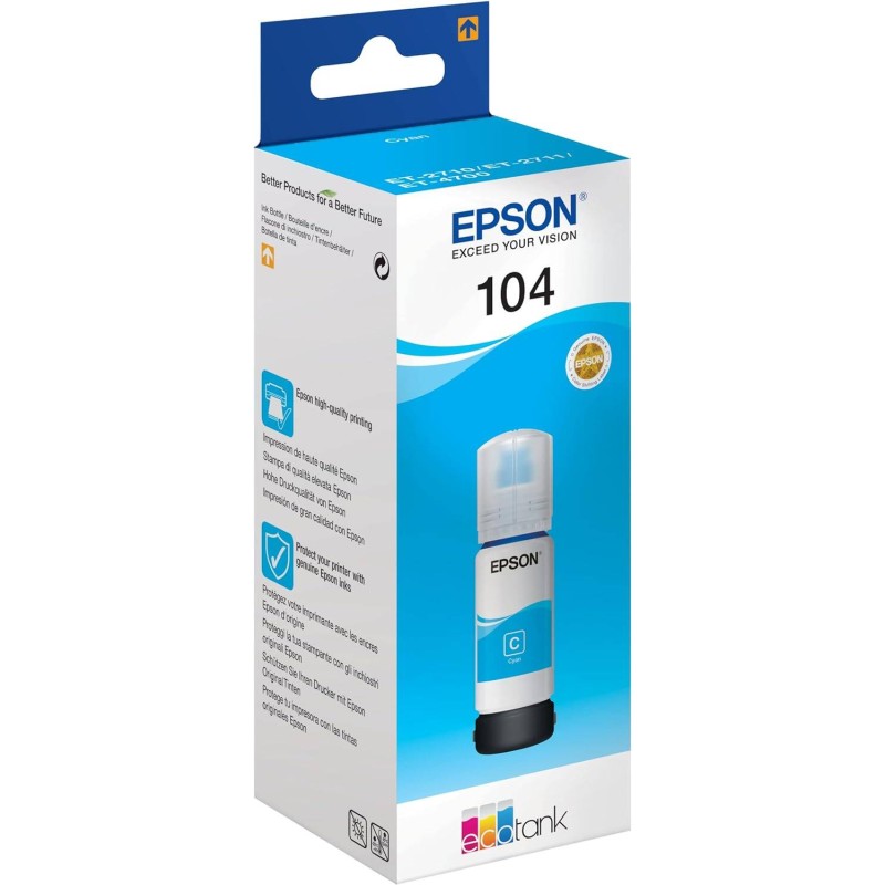 Tusz oryginalny EPSON EcoTank 104 C13T00P240 Cyan 5000 stron