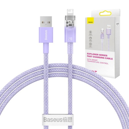 Kabel BASEUS Explorer USB-A-Lightning 1m (fioletowy)