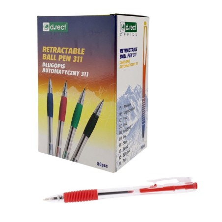 DŁUGOPIS D.RECT 311 CZERWONY 50szt