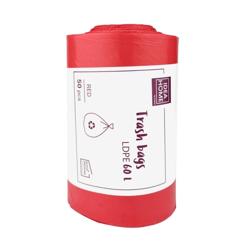 WORKI IH LDPE 60L CZERWONE 50szt