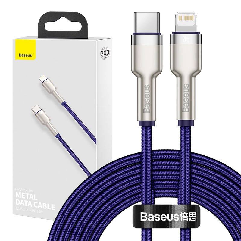 Kabel BASEUS Cafule USB-C-Lightning 2m (fioletowy)