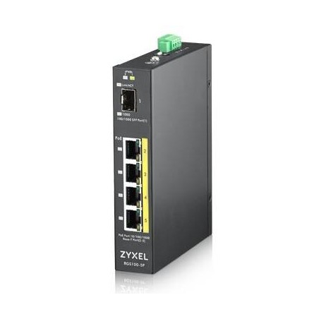 ZYXEL RGS100-5P SWITCH UNMANAGED POE SFP
