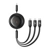 Kabel BASEUS Free2Draw USB-A-USB-C/Lightning/micro 1.1m (czarny)