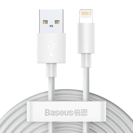 Kabel BASEUS Simple Wisdom USB-A-Lightning 1.5m 2szt. (biały)