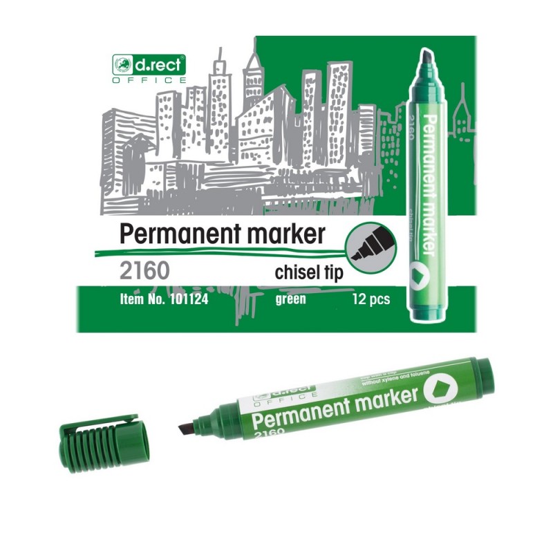 MARKER PERMANENTNY D.RECT 2160 ZIELONY ŚCIĘTA 1-5MM