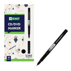 MARKER CD/DVD D.RECT CZARNY 0.7MM