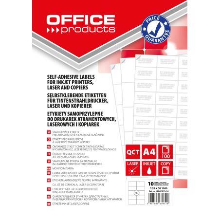 ETYKIETY SAMOPRZYLEPNE 105X57MM OFFICE PRODUCTS BIAŁE 100ARK*10SZT