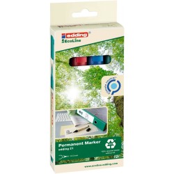 MARKERY PERMANENTNE EDDING ECOLINE 21 ECOLINE MIX KOLORÓW 1.5-3 MM 4SZT