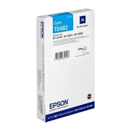 TUSZ ORYGINALNY EPSON T04B24 C13T04B240 CYAN 4600 STRON