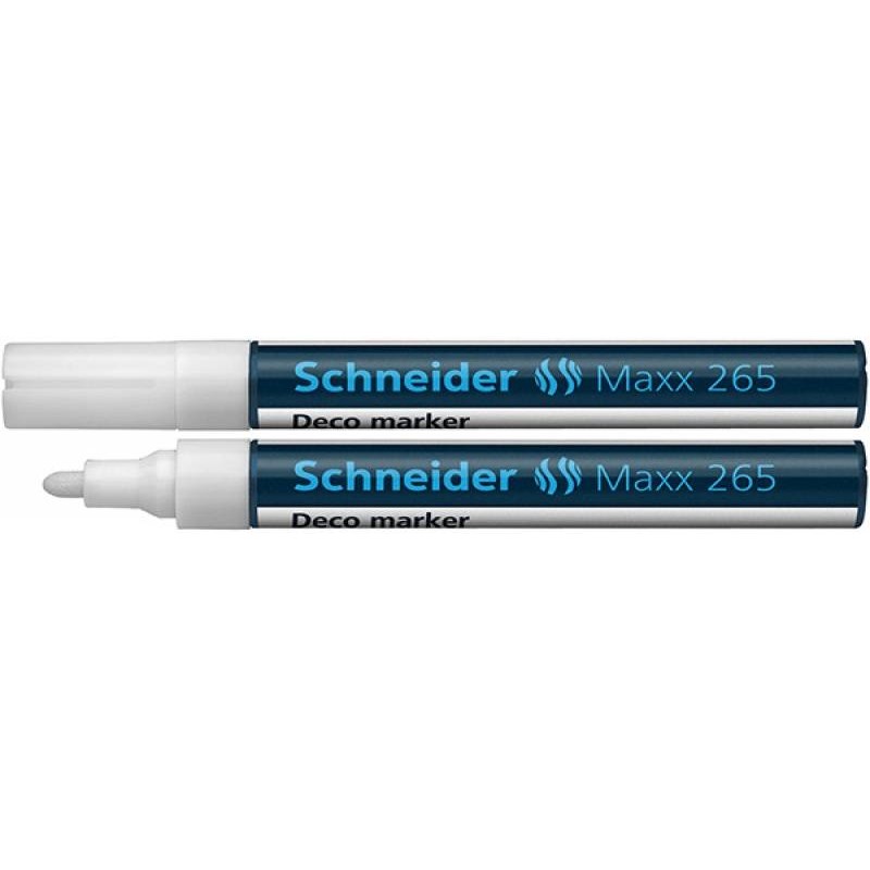 MARKER KREDOWY SCHNEIDER MAXX 265 DECO BIAŁY OKRĄGŁA 2-3MM