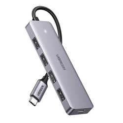 Hub USB-C UGREEN CM219 5-portowy (szary)