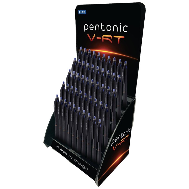 DŁUGOPIS KULKOWY AUTOMATYCZNY LINC PENTONIC B-RT 4007BLU-D50 NIEBIESKI 0.7 CZARNA OBUDOWA 5X10SZT+DISPLAY PLASTIK