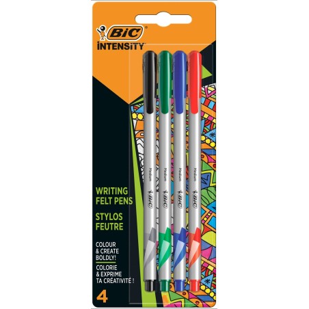 Cienkopis BIC INTENSITY MEDIUM 964824 mix*4 0.8mm blister 4szt