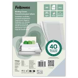 OKŁADKI DO BINDOWANIA A4 FELLOWES 5375901 PRZEZROCZYSTE 180MIC 100 SZT