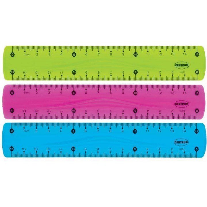 LINIJKA PLASTIKOWA 15CM CENTRUM FLEXIBLE 86638