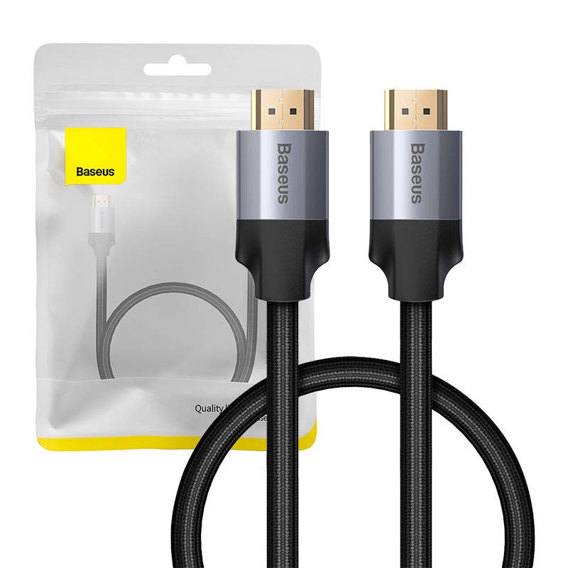 Kabel HDMI 2.0 Baseus Enjoyment Series, 4K, 3D, 0,5m (czarno-szary)