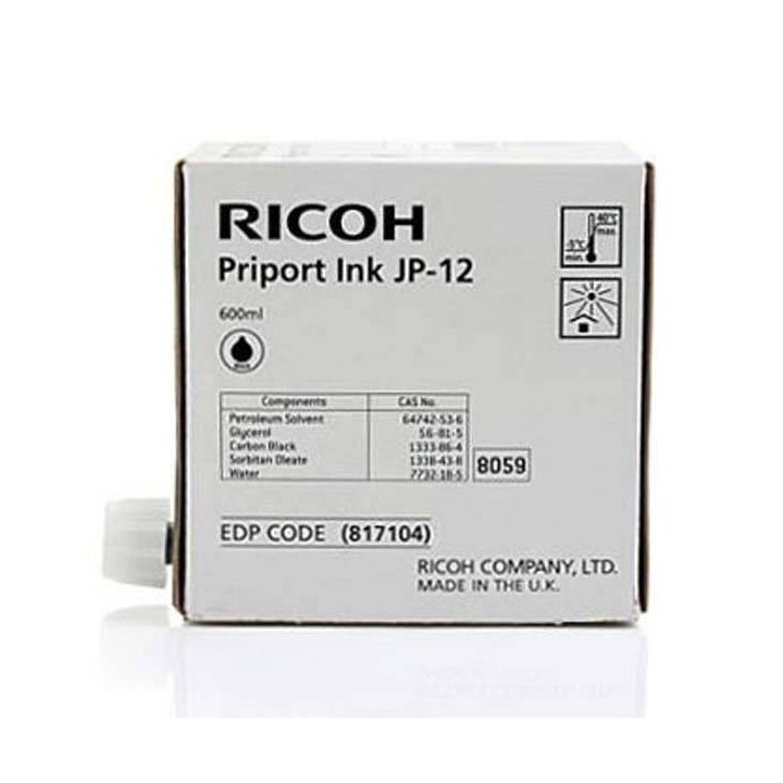 RICOH ORYGINALNY INK / TUSZ 817104, BLACK, 600 RICOH DX3240, 3440, JP1210, 1215, 1250, 1255, 3000