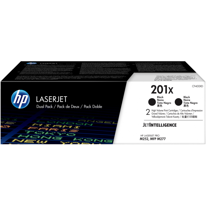 HP ORYGINALNY TONER CF400XD, BLACK, 5600 (2X2800)S, HP 201X, HP COLOR LASERJET MFP M277, PRO M252, M274, DUAL PACK, 2X770G, O