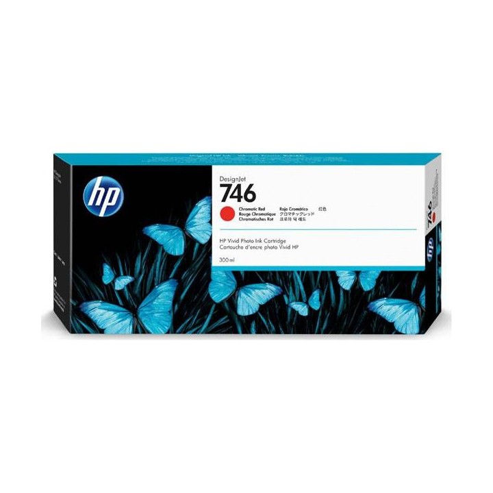 HP ORYGINALNY INK / TUSZ P2V81A, HP 746, CHROMATIC RED, 300ML, HP HP DESIGNJET Z6, Z9+
