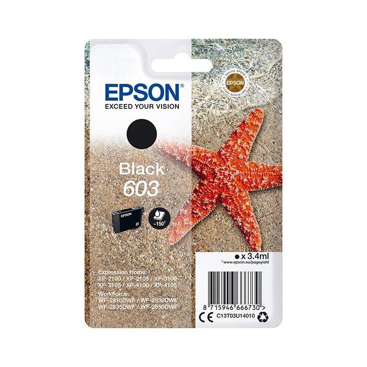 EPSON ORYGINALNY INK / TUSZ C13T03U14010, 603, BLACK, 3.4ML, EPSON EXPRESSION HOME XP-2100, 2105, 3100, 3105 WF-2310
