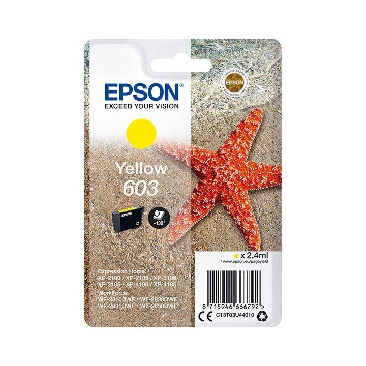 EPSON ORYGINALNY INK / TUSZ C13T03U44010, YELLOW, 2.4ML, EPSON EXPRESSION HOME XP-2100, 2105, 3100, 3105 WF-2310