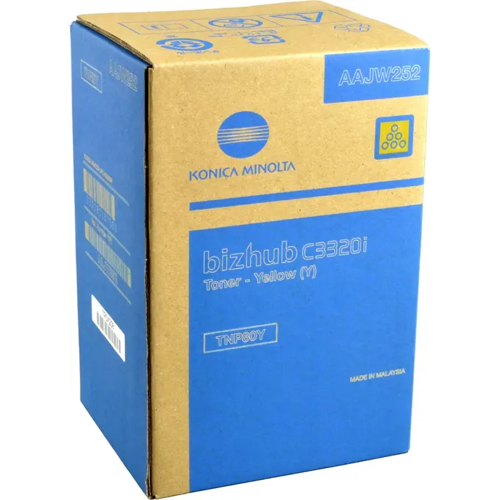 KONICA MINOLTA ORYGINALNY TONER AAJW252, YELLOW, 9000S, TNP-80Y, KONICA MINOLTA BIZHUB C3320I, O