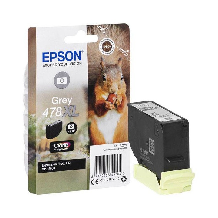 EPSON ORYGINALNY INK / TUSZ C13T04F64010, 478XL, GREY, 10.2ML, EPSON XP-15000