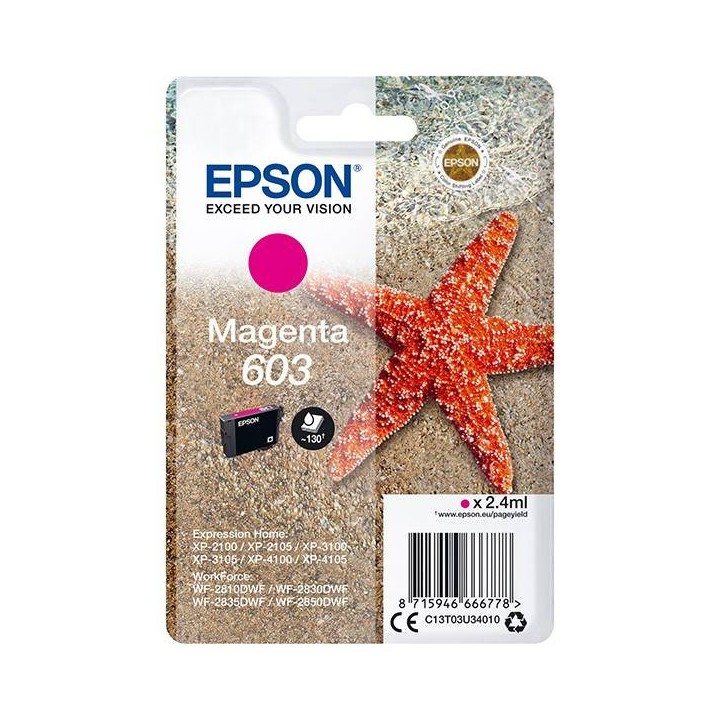 EPSON ORYGINALNY INK / TUSZ C13T03U34010, MAGENTA, 2.4ML, EPSON EXPRESSION HOME XP-2100, 2105, 3100, 3105 WF-2310