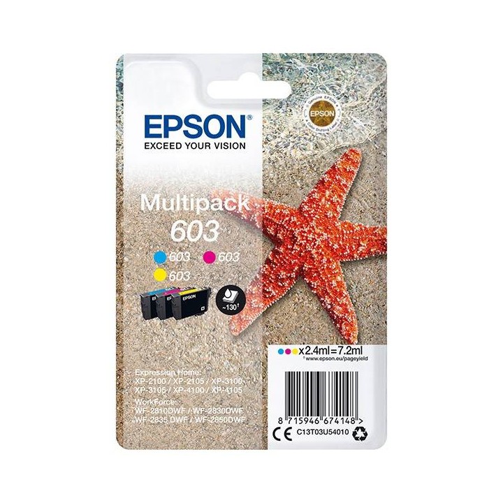 EPSON ORYGINALNY INK / TUSZ C13T03U54010, 603, COLOR, 3X2.4ML, EPSON EXPRESSION HOME XP-2100, 2105, 3100, 3105 WF-2310