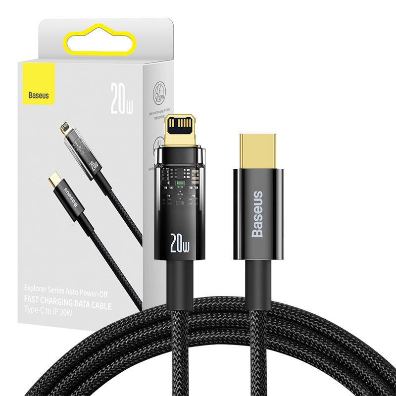 Kabel USB-C do Lightning Baseus Explorer, 20W, 1m (czarny)