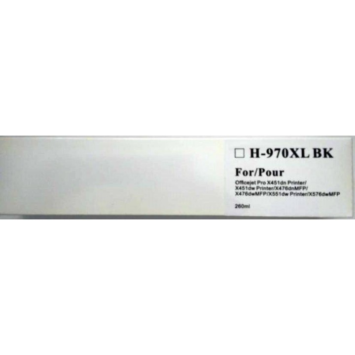 TUSZ ZAMIENNY ORINK HP970XLBK CN625AE CZARNY 260 ML