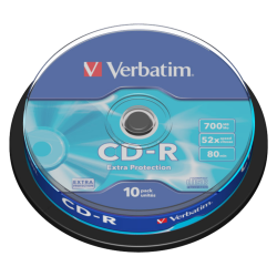 PŁYTA CD-R 700MB 52X VERBATIM DATALIFE 43437 CAKE 10 SZT.