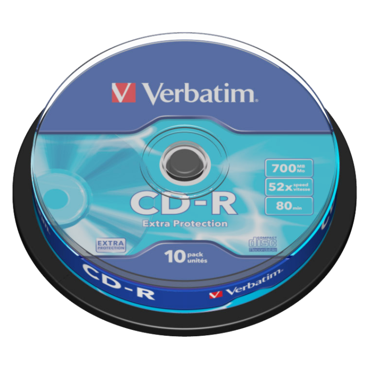 PŁYTA CD-R 700MB 52X VERBATIM DATALIFE 43437 CAKE 10 SZT.