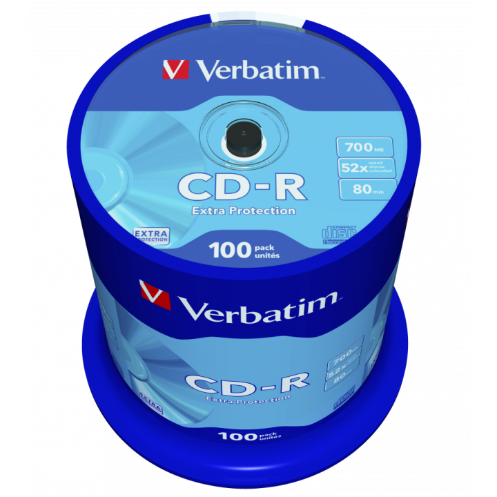 PŁYTA CD-R 700MB 52X VERBATIM DATALIFE 43411 CAKE 100 SZT.