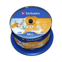 PŁYTA DVD-R 4,7GB 16X VERBATIM DATALIFE PLUS 43533 CAKE 50 SZT.