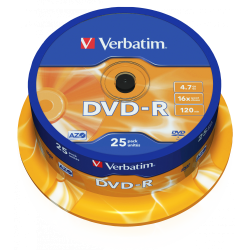 PŁYTA DVD-R 4,7GB 16X VERBATIM DATALIFE PLUS 43522 CAKE 25 SZT.