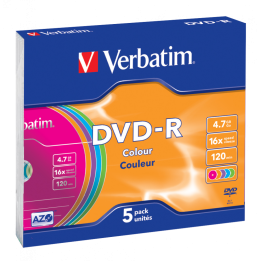 PŁYTA DVD-R 4,7GB 16X VERBATIM DATALIFE PLUS 43557 SLIM 5 SZT.