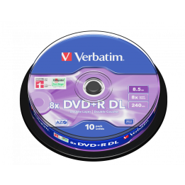PŁYTA DVD+R 8,5GB 8X VERBATIM DATALIFE PLUS 43666 CAKE 10 SZT.