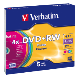 PŁYTA DVD+RW 4,7GB 4X VERBATIM DATALIFE PLUS 43297 SLIM 5 SZT.