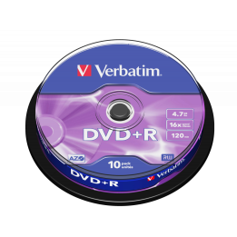 PŁYTA DVD+R 4,7GB 16X VERBATIM DATALIFE PLUS 43498 CAKE 10 SZT.