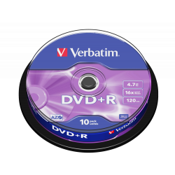 PŁYTA DVD+R 4,7GB 16X VERBATIM DATALIFE PLUS 43498 CAKE 10 SZT.