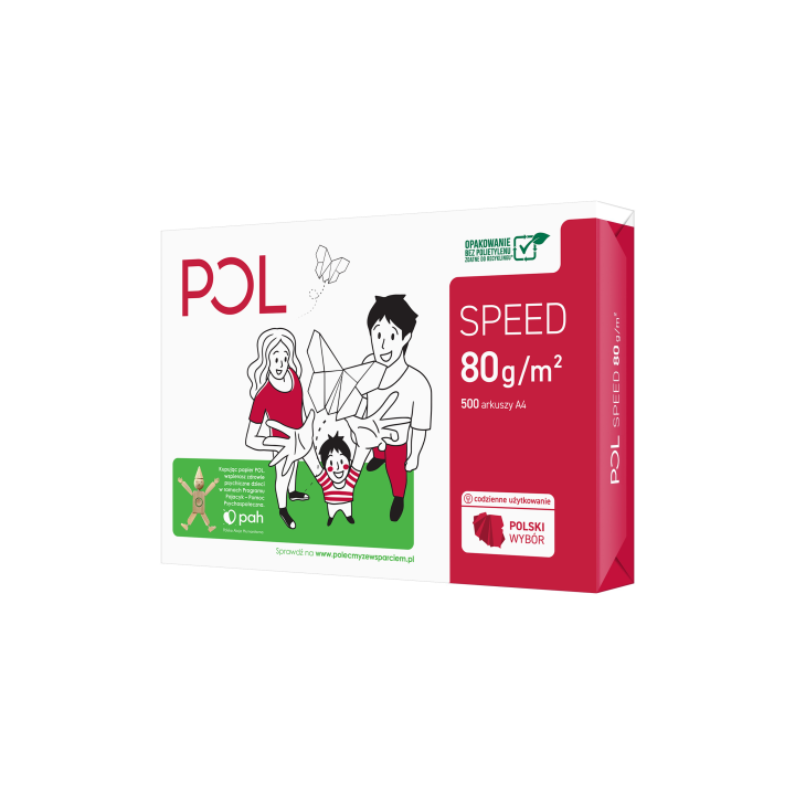 PAPIER KSERO A4 80G POLSPEED POLSP080X267 BIAŁY 153 CIE KLASA C 500 ARK