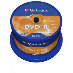 PŁYTA DVD-R 4,7GB 16X VERBATIM 43548 CAKE 50 SZT.