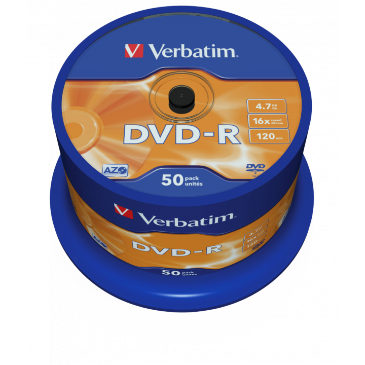 PŁYTA DVD-R 4,7GB 16X VERBATIM 43548 CAKE 50 SZT.
