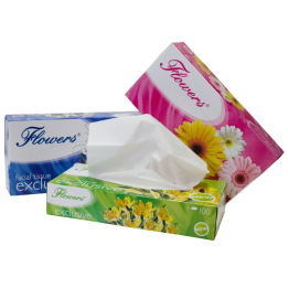 CHUSTECZKI UNIWERSALNE DWUWARSTWOWE FLOWERS EXCLUSIVE FLEX2W100 BIAŁE 100 LISTKÓW