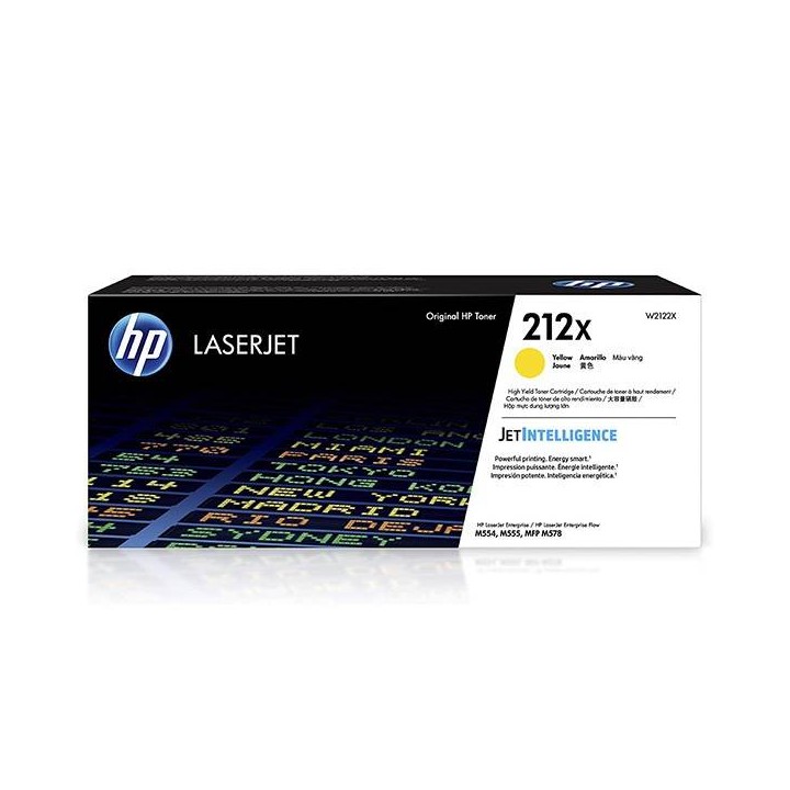 HP ORYGINALNY TONER W2122X, YELLOW, 10000S, HP 212X, HIGH YIELD, HP COLOR LASERJET ENTERPRISE M554DN,M555DN,M555X, O