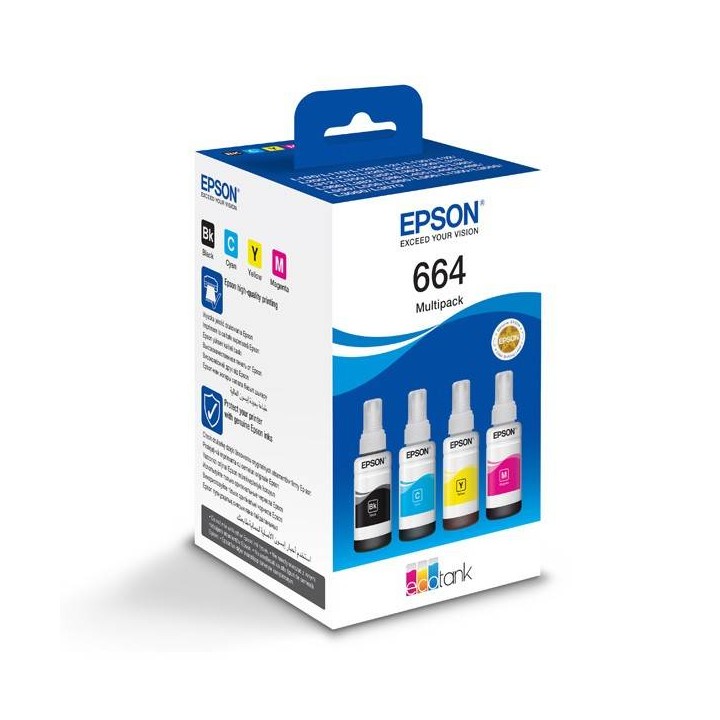 ZESTAW ORYGINALNYCH TUSZY EPSON 664 C13T66464A CMYK